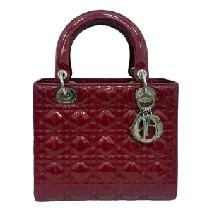 Sac à main en cuir verni Lady Dior